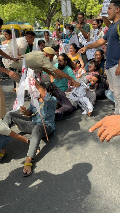 protest Against Israel in Delhi
