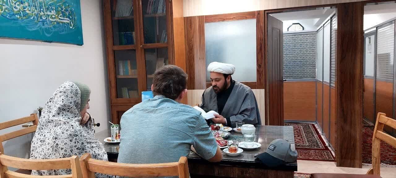 Young Russian converts to Islam in Imam Reza holy shrine