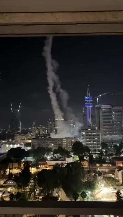 ویدیو | اصابت موشک ایران به وزارت دفاع اسرائیل