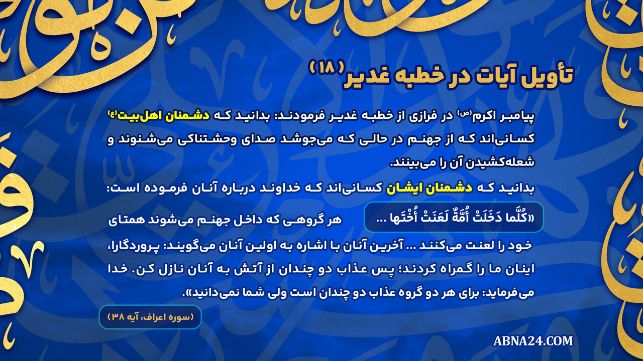 اینفوگرافی | تأویل آیات در خطبه غدیر(۱۸)