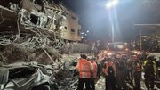 A video documenting destruction caused by recent wave of Iranian missile attacks on Tel Aviv, Israel
