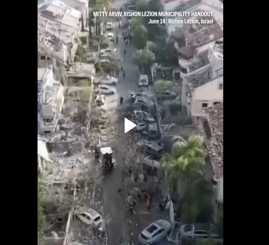 Video: Associated Press show extent of destruction in various areas in occupied territories following Iran's attack