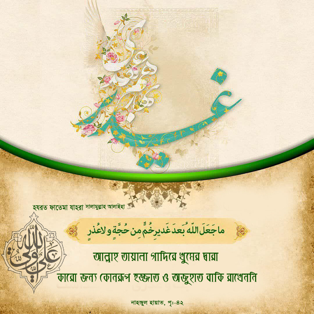 গাদির খুমের ঘটনা শিয়া ও সুন্নি উভয় উৎসগুলোতে উল্লেখ করা হয়েছে 
