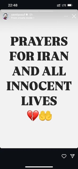 Photos: Sami Yusuf's story in support of Iran and prayer for Iran's victory