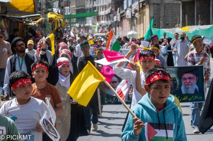 راهپیمایی همبستگی با ایران و عید غدیر در شهر کارگیل هند