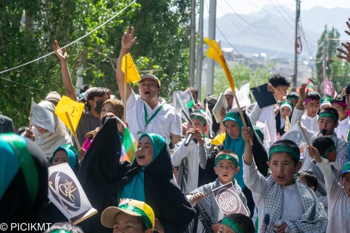 راهپیمایی همبستگی با ایران و عید غدیر در شهر کارگیل هند