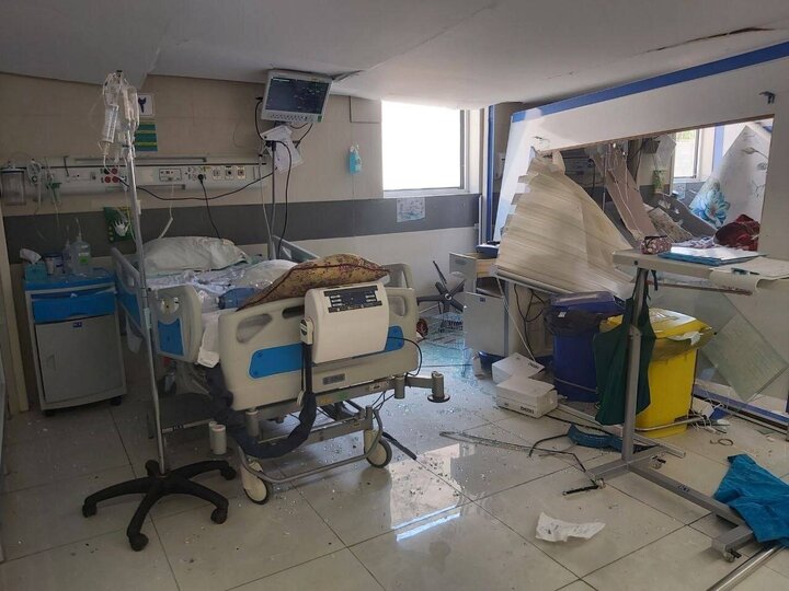 Photos: Zionist regime attacks civilian hospital in Kermanshah