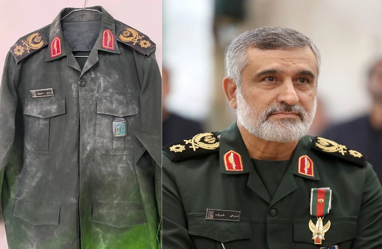 ویدیو | لباسی که سردار حاجی‌زاده هنگام شهادت به تن داشت