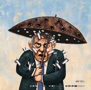 كاريكاتير / الرد الايراني على نتنياهو فضح القبة الحديدية