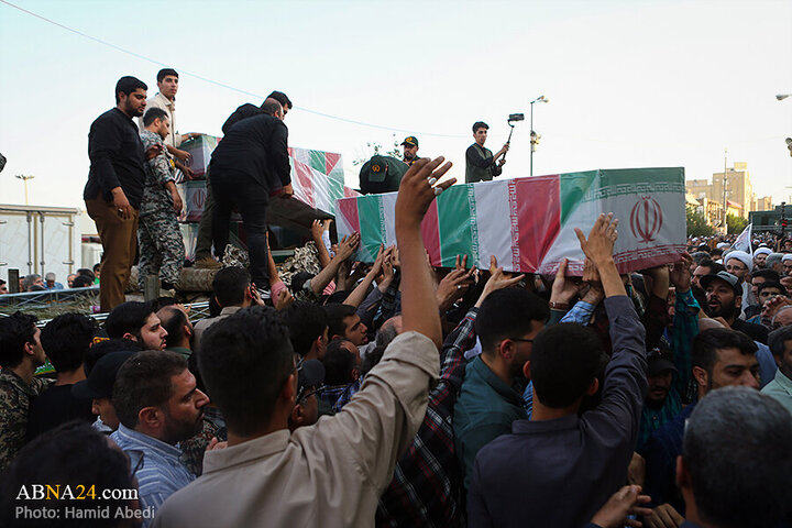 Photos: Funeral ceremony of 8 Iranian martyrs in Zionist regime attacks held in Qom