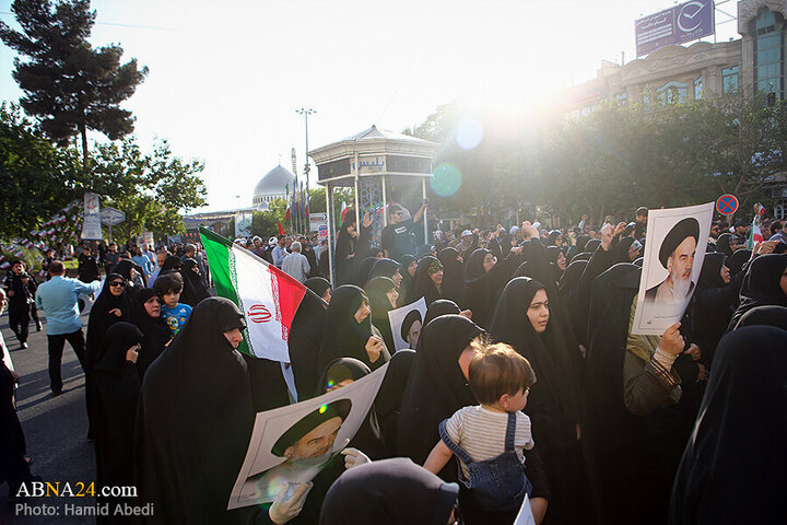 Informe fotográfico |  Ceremonia fúnebre de 8 mártires iraníes tras ataques del régimen sionista en Qom