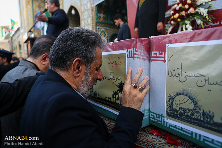 Informe fotográfico |  Ceremonia fúnebre de 8 mártires iraníes tras ataques del régimen sionista en Qom