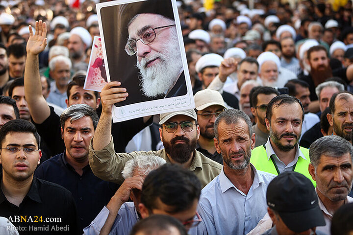 Informe fotográfico |  Ceremonia fúnebre de 8 mártires iraníes tras ataques del régimen sionista en Qom