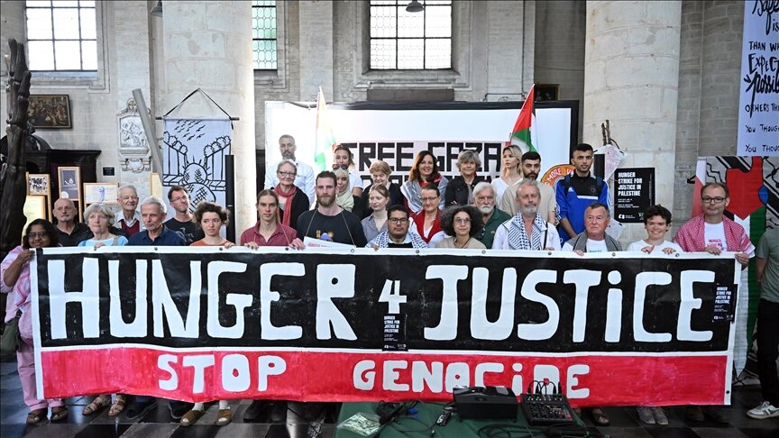 Activists stage hunger strike in Brussels church for Palestine