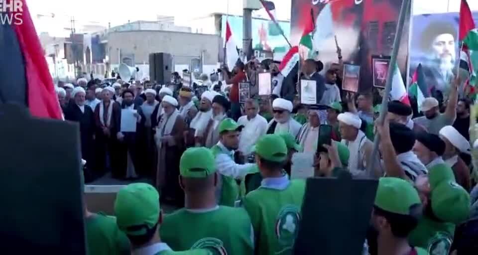 ویدیو | حمایت از جمهوری اسلامی ایران و تظاهرات ضدصهیونیستی در سه شهر کاظمین، نجف و بغداد