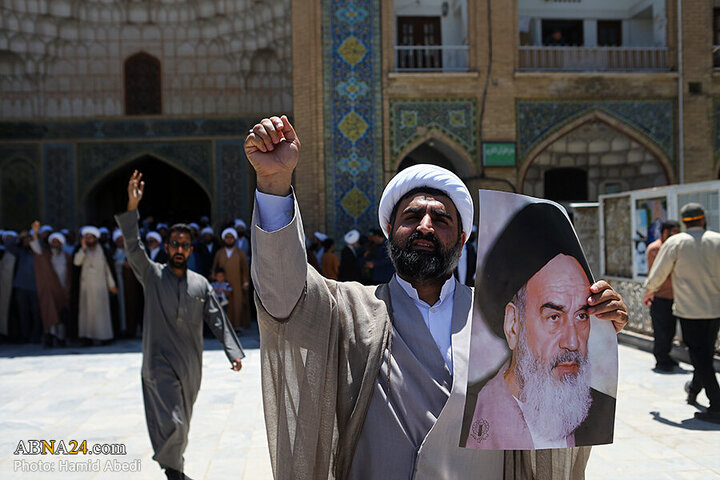 Photos: Qom seminarians gather to condemn Zionist regime's aggression against Iran