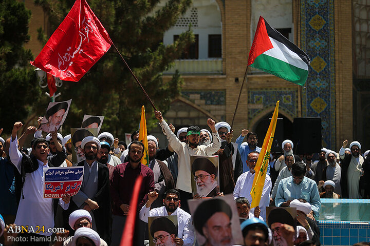 Photos: Qom seminarians gather to condemn Zionist regime's aggression against Iran