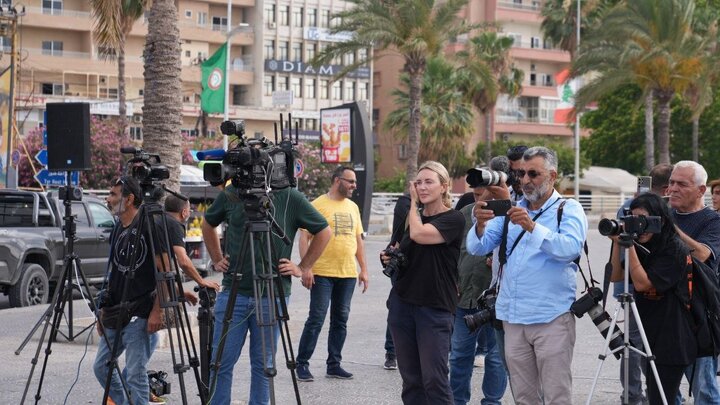Photos: Lebanese media activists gather to condemn Israeli attack on IRIB