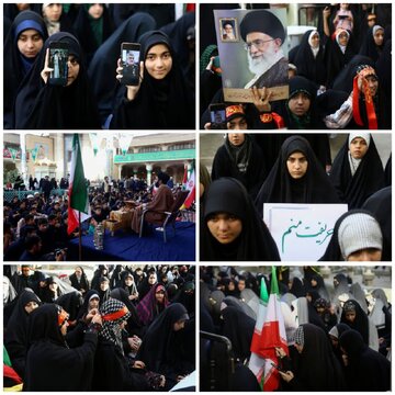 Uungaji mkono wa vijana wa Fatimiyya kwa majeshi ya ulinzi ya Taifa la Iran, katika haramu tukufu ya Mwanamke wa Heshima, Hazrat Fatima Maasumah (sa)