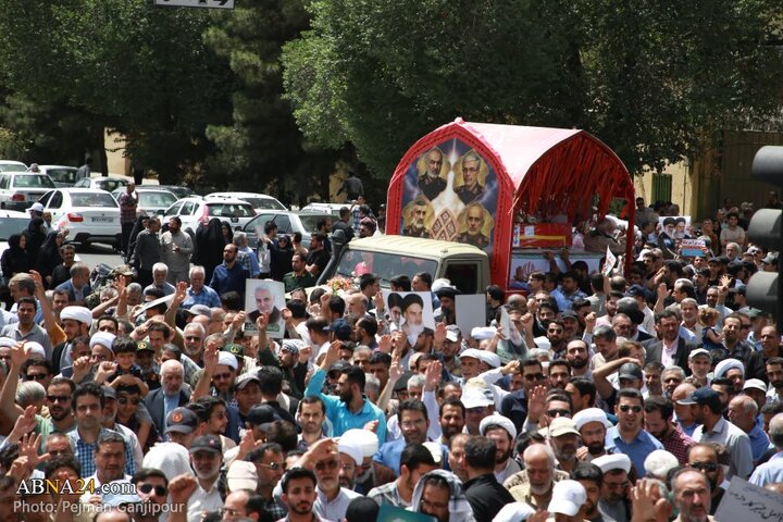 سنگ تمام مردم شهر اصفهان در تشییع پیکر شهدای تجاوز رژیم صهیونیستی