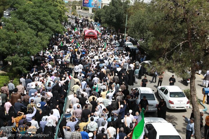 سنگ تمام مردم شهر اصفهان در تشییع پیکر شهدای تجاوز رژیم صهیونیستی