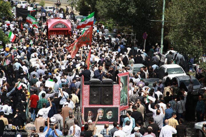 سنگ تمام مردم شهر اصفهان در تشییع پیکر شهدای تجاوز رژیم صهیونیستی