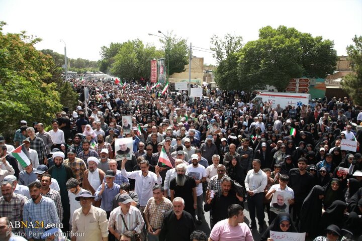 سنگ تمام مردم شهر اصفهان در تشییع پیکر شهدای تجاوز رژیم صهیونیستی