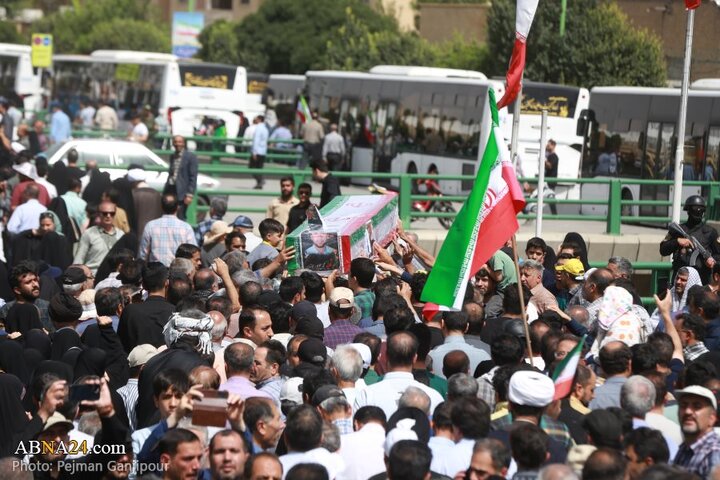 سنگ تمام مردم شهر اصفهان در تشییع پیکر شهدای تجاوز رژیم صهیونیستی