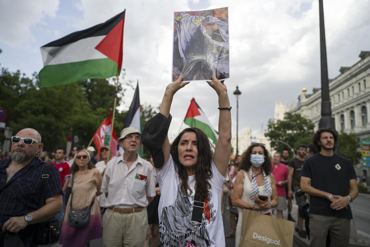 هزاران نفر در مادرید علیه نسلکشی رژیم صهیونی در غزه تظاهرات کردند