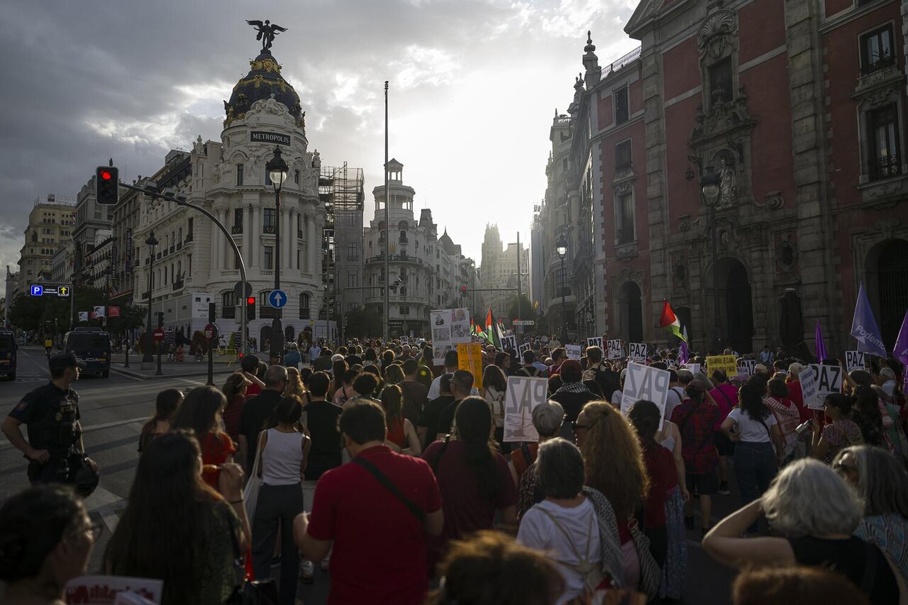 هزاران نفر در مادرید علیه نسلکشی رژیم صهیونی در غزه تظاهرات کردند