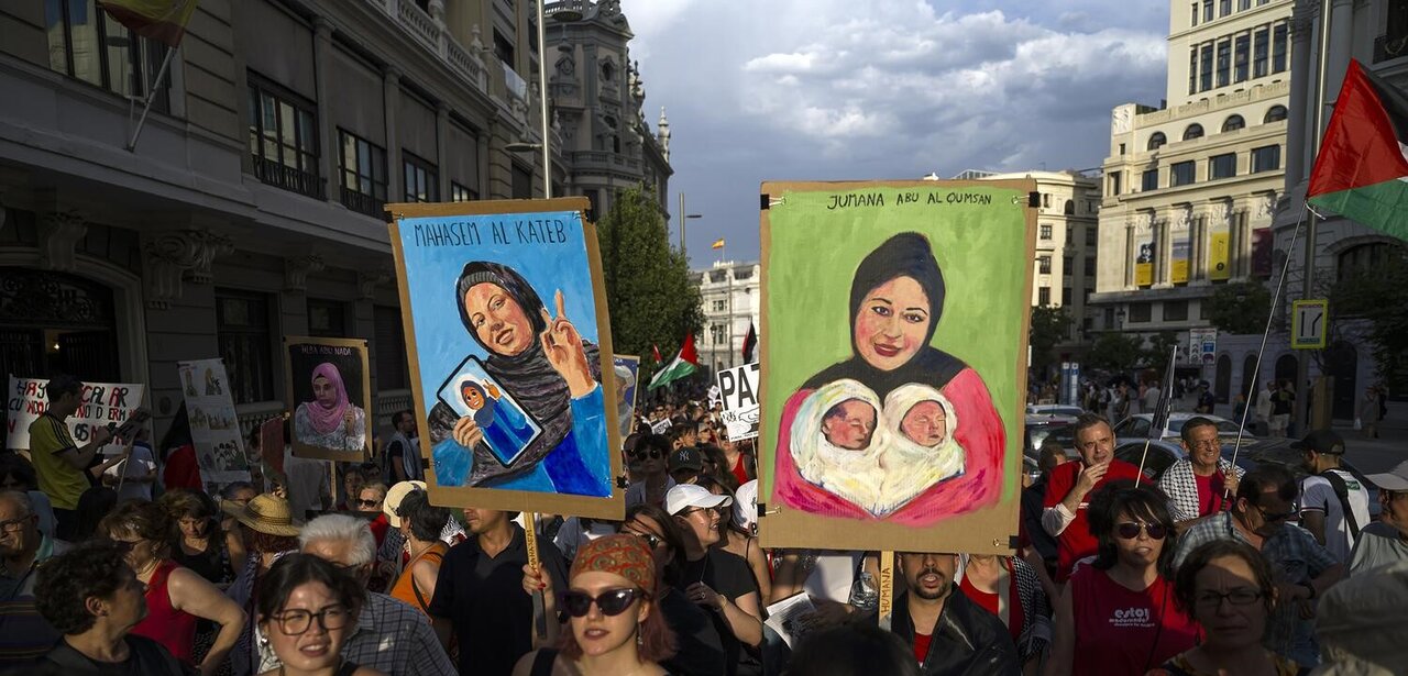 هزاران نفر در مادرید علیه نسلکشی رژیم صهیونی در غزه تظاهرات کردند