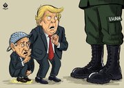 Горхаг башчысынын архасында ҝизләнән Нетанјаһо \ Карикатура