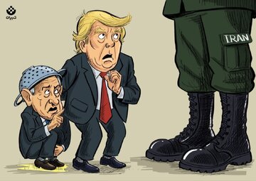Qorxaq başçısının arxasında gizlənən Netanyaho \ Karikatura
