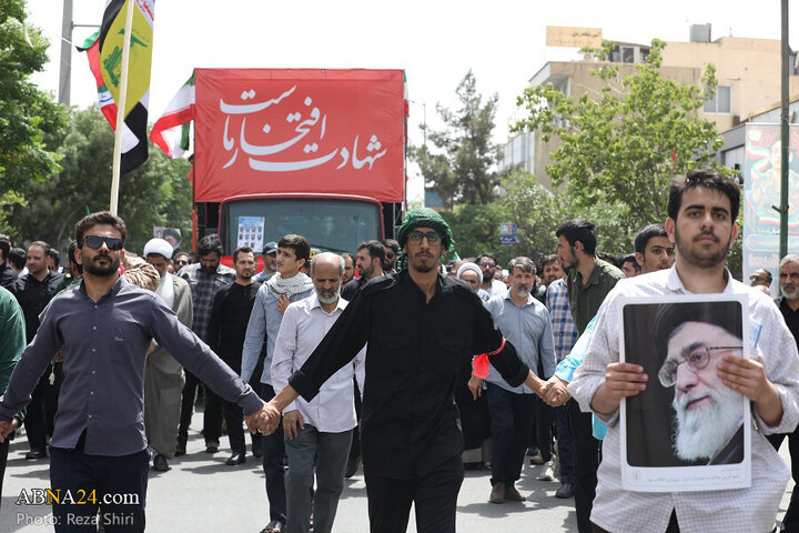 .Rapora Wêneyan:oxir kirina 5 cenazên Şehîdan ji terafen rejîma sihyonistî hatibon Şehîd kirin  Îna «Alozî û Pîrozî »liparesgeha Qum-2