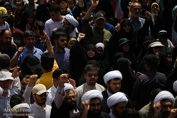 Photos: Funeral ceremony of 5 martyrs of Zionist regime's attacks on "Wrath and Victory" rally in Qom - 1