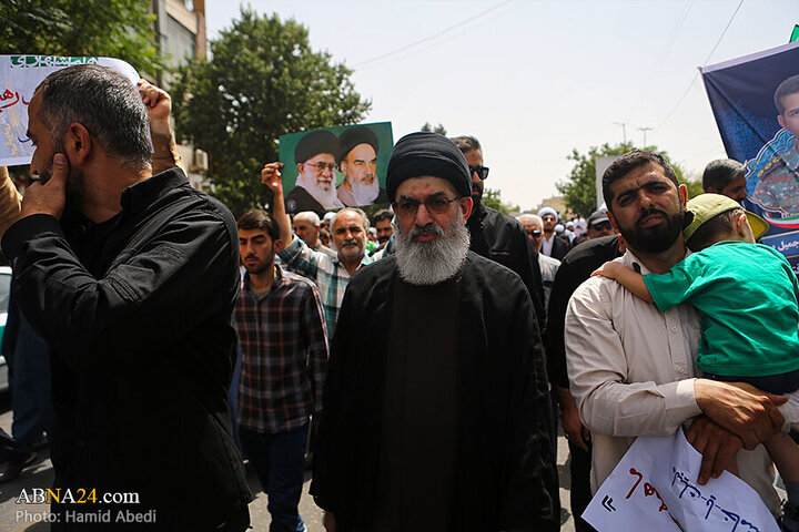 Photos: Funeral ceremony of 5 martyrs of Zionist regime's attacks on "Wrath and Victory" rally in Qom - 1