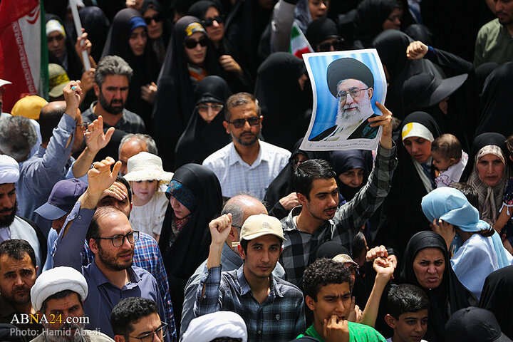 Photos: Funeral ceremony of 5 martyrs of Zionist regime's attacks on "Wrath and Victory" rally in Qom - 1