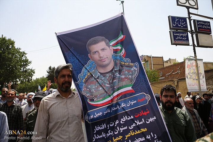 Photos: Funeral ceremony of 5 martyrs of Zionist regime's attacks on "Wrath and Victory" rally in Qom - 1