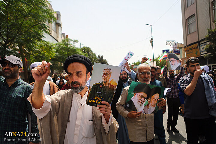 Photos: Funeral ceremony of 5 martyrs of Zionist regime's attacks on "Wrath and Victory" rally in Qom - 1