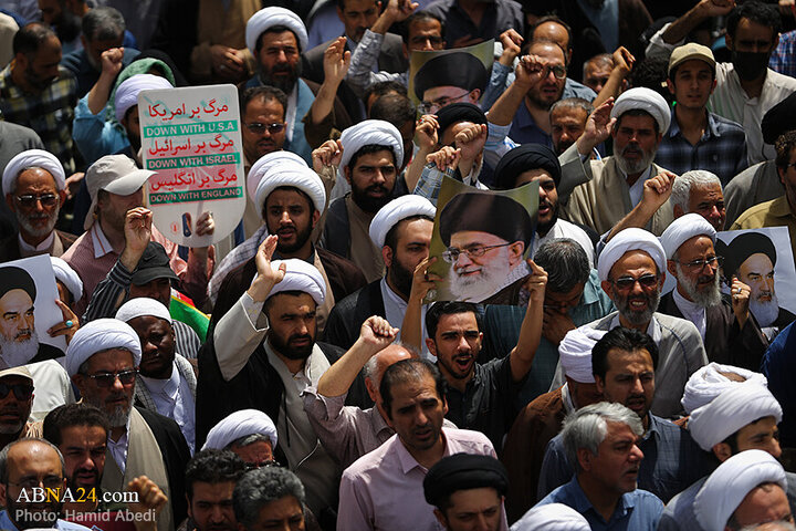 Photos: Funeral ceremony of 5 martyrs of Zionist regime's attacks on "Wrath and Victory" rally in Qom - 1
