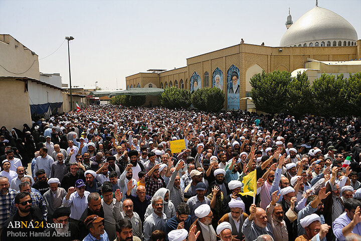 Photos: Funeral ceremony of 5 martyrs of Zionist regime's attacks on "Wrath and Victory" rally in Qom - 1