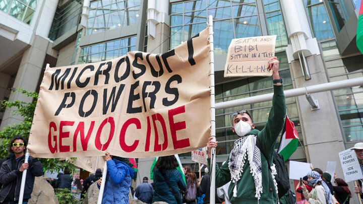 Activists condemn Microsoft’s complicity in Israeli genocide in Gaza