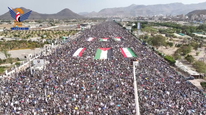 تقرير مصور/ الحشود الغفيرة اليمنية تؤكد وقوفها مع إيران ضد العدوان الصهيوني الغاشم