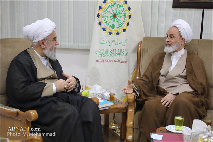 گزارش تصویری | دیدار آیت‌الله اعرافی با دبیرکل مجمع جهانی اهل‌بیت(ع)