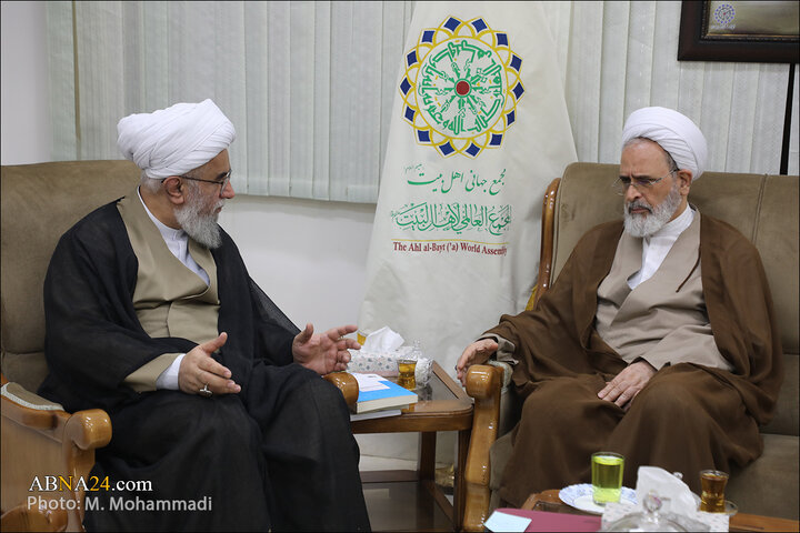 گزارش تصویری | دیدار آیت‌الله اعرافی با دبیرکل مجمع جهانی اهل‌بیت(ع)
