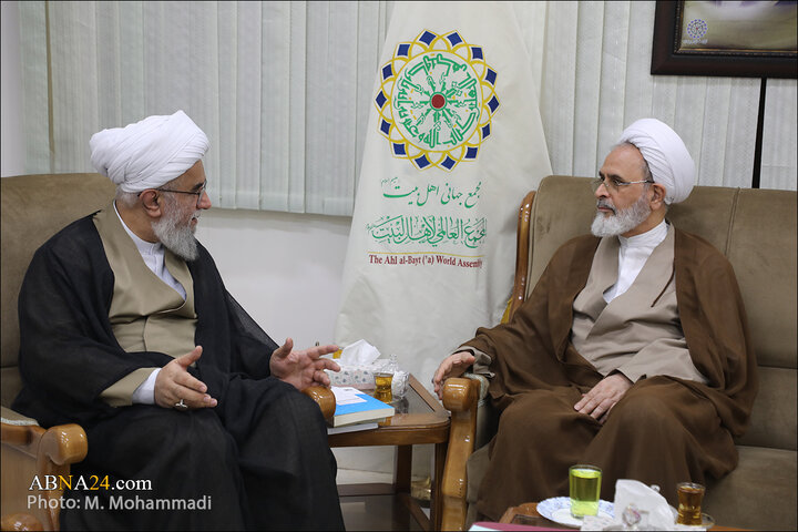 گزارش تصویری | دیدار آیت‌الله اعرافی با دبیرکل مجمع جهانی اهل‌بیت(ع)