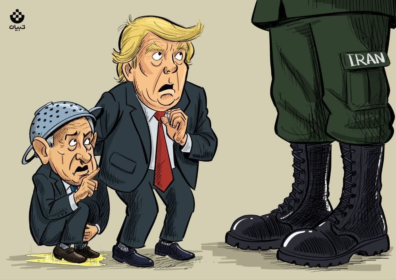 Горхаг башчысынын архасында ҝизләнән Нетанјаһо \ Карикатура