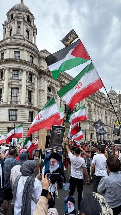 راهپیمایی مردم انگلیس در محکومیت تجاوز نظامی رژیم صهیونیستی علیه ایران