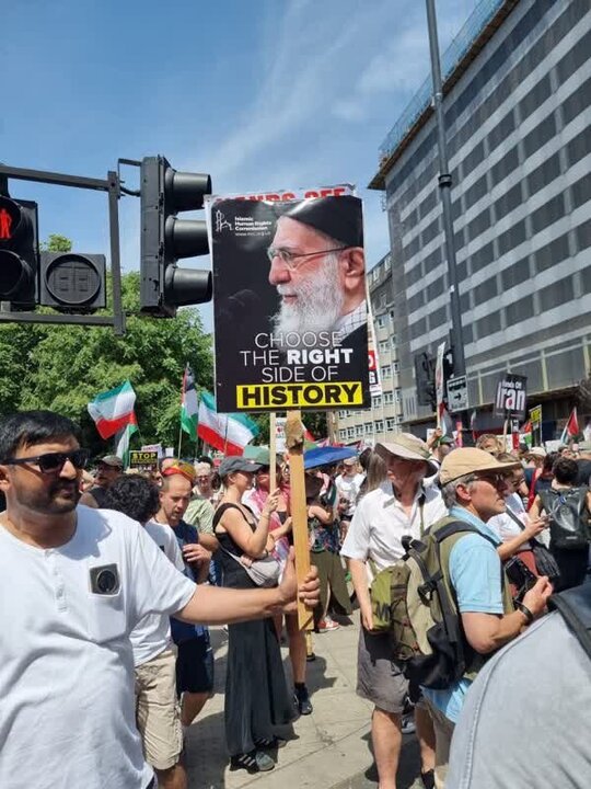 Photos: British people demonstrate in condemnation of Zionist regime's military aggression against Iran