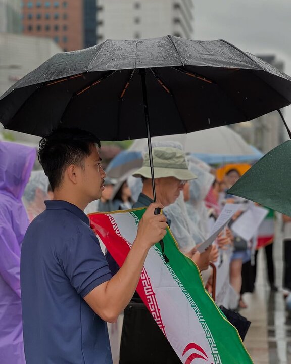 Informe fotográfico | Manifestación en Corea del Sur en contra de la agresión del régimen sionista a Irán